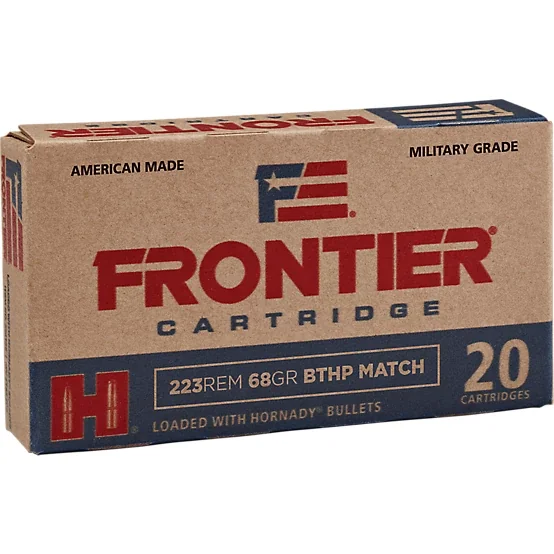 Набої нарізні Hornady Frontier 223 Rem (5,56/45) куля BTHP 68 гран (4.4г)