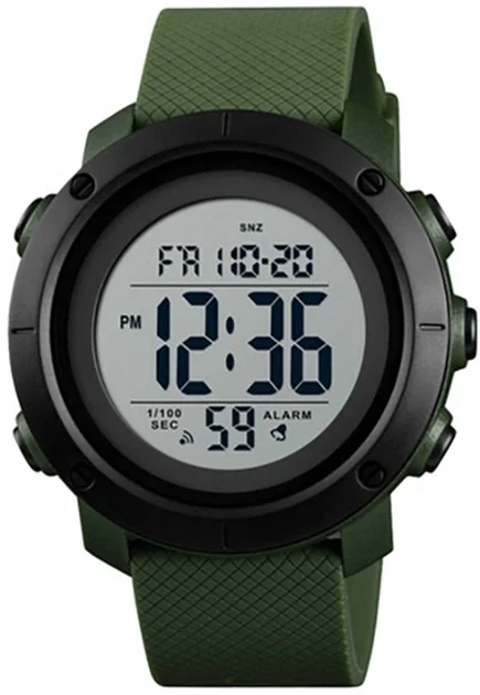 Наручний електронний годинник Skmei 1426 AGWT Army Green-White